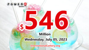 一位新泽西的得主获得了 $1,000,000；Powerball 奖金累积至 $546,000,000。